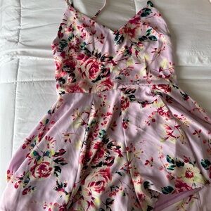 Floral Pink Sleeveless romper